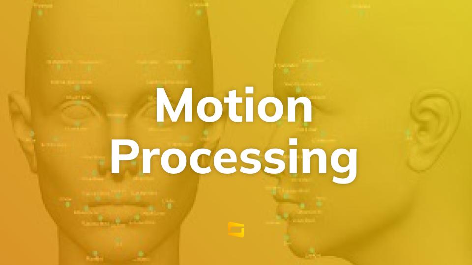 Motion processing in Virtual Production